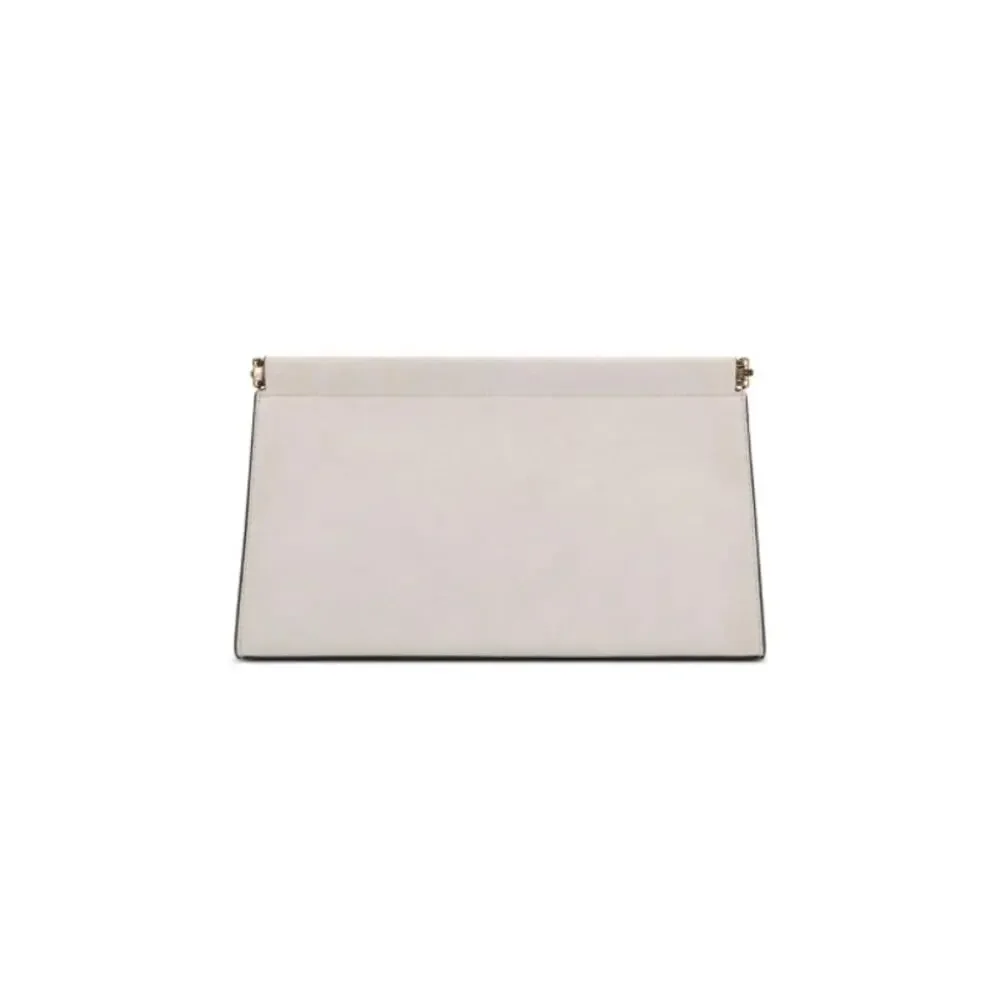 INC‎ Cleeo Chevron Clutch Tan Gold Frame Handbag NWT